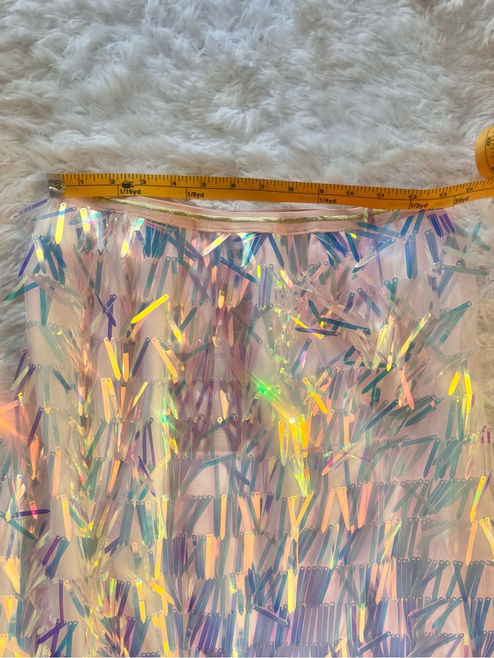 Paxton Pink Iridescent Sequin Fringe Pencil Skirt - Multicolor - Picture 11 of 13